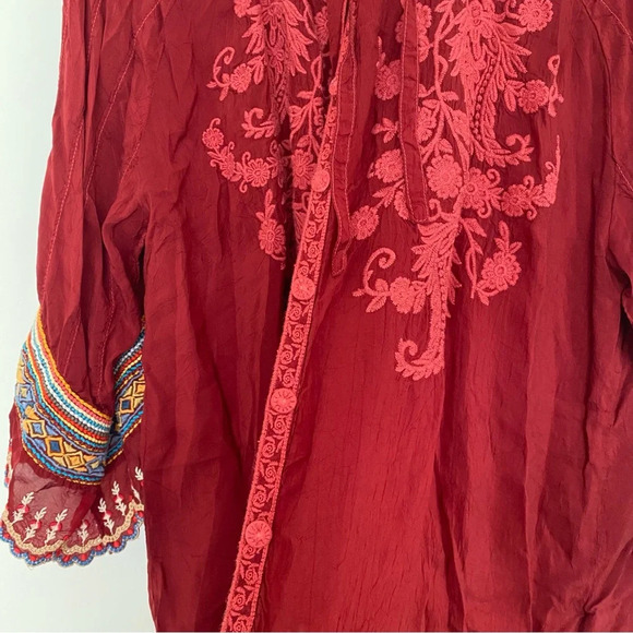 Johnny Was - Nasiba 3/4-Sleeve Embroidered Blouse - Picture 6 of 11